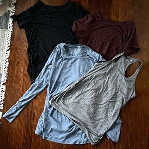 Lot of 4 Gap Fit Breathe maternity shirts